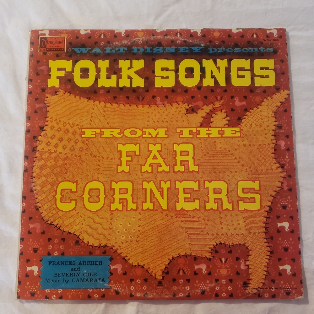 1959 Walt Disney Presents Folk Songs From The Far Corners Vinyl LP